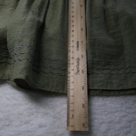 Talbots Maxi/Prairie Skirt (4) and Short Sleeve Shirt (M) Moss Green NWT - Picture 8 of 13